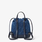 FENDI Backpack Blue flocked FF denim backpack - Image 2